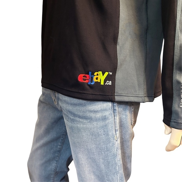 KARBON Fitness Athletic Jacket Embroidered ebay logo Quarter Zip Y2K NWT RARE - Picture 5 of 16